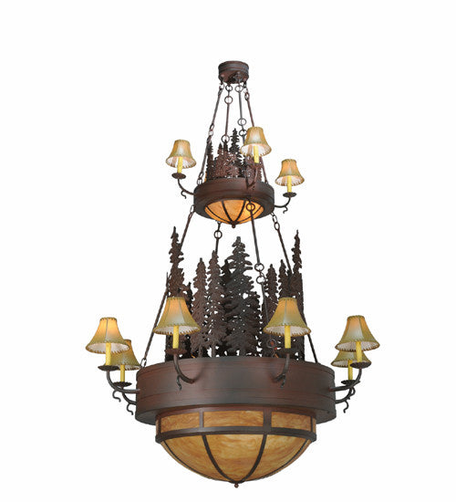 2nd Avenue Walden Pine 29781-7 Chandelier Light - Rust Over Wrought Iron