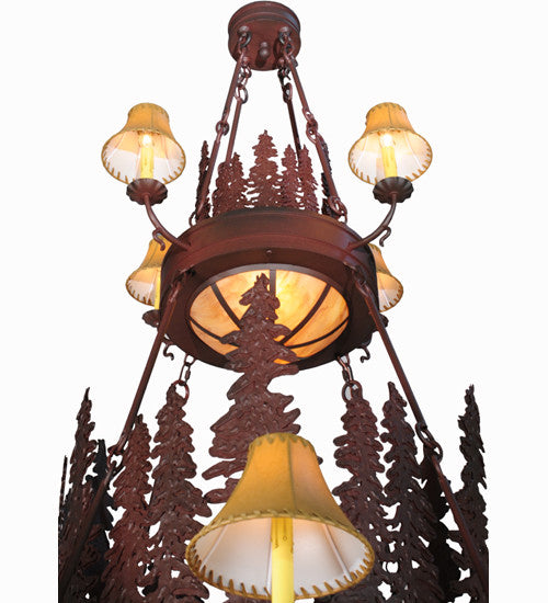 2nd Avenue Walden Pine 29781-7 Chandelier Light - Rust Over Wrought Iron