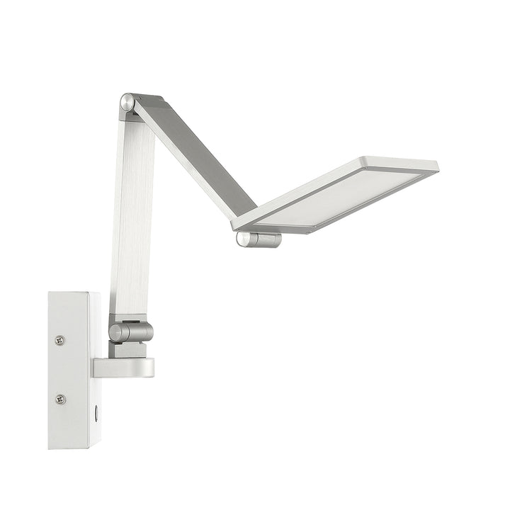 Kendal Lighting SA100-AL Flip Led Swing Arm Wall Lamp Lamp Pewter, Nickel, Silver
