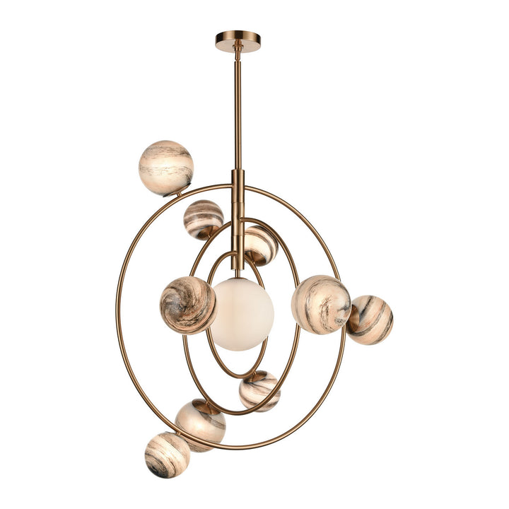 Elk Orbital D4616 Chandelier Light - Aged Brass