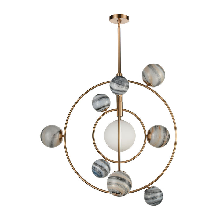 Elk Orbital D4616 Chandelier Light - Aged Brass