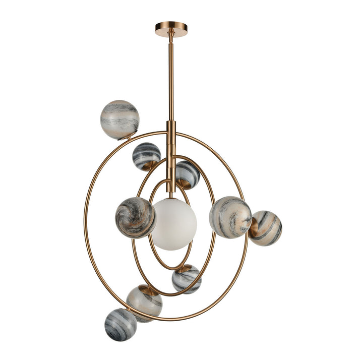 Elk Orbital D4616 Chandelier Light - Aged Brass