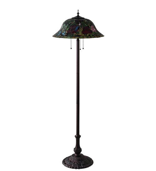 Meyda Tiffany Lighting 216879 Tiffany Rosebush Three Light Floor Lamp Lamp Bronze / Dark