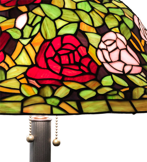 Meyda Tiffany Lighting 27821 Tiffany Rosebush Three Light Floor Lamp Lamp Bronze / Dark