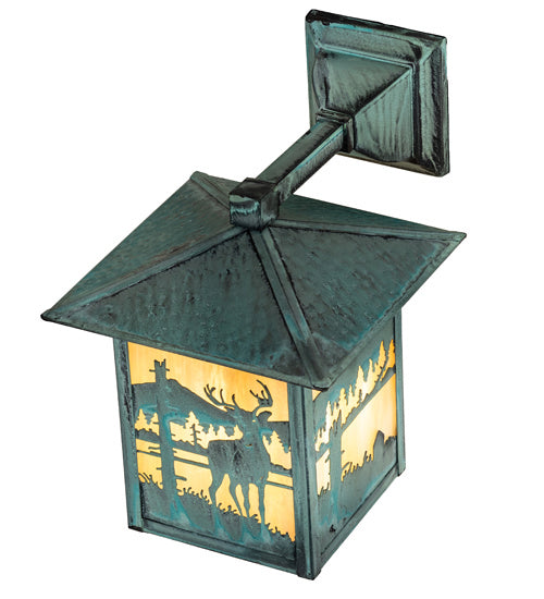 Meyda Tiffany Lighting 39867 Seneca One Light Wall Sconce Outdoor Verde