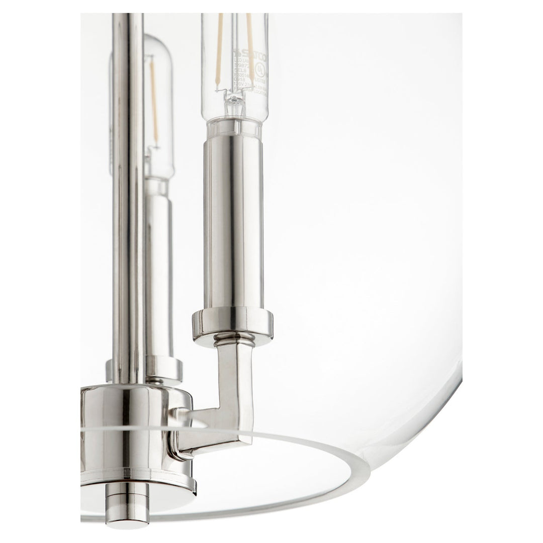 Quorum 873 Globe Pendants 873-3-62 Pendant Light - Polished Nickel