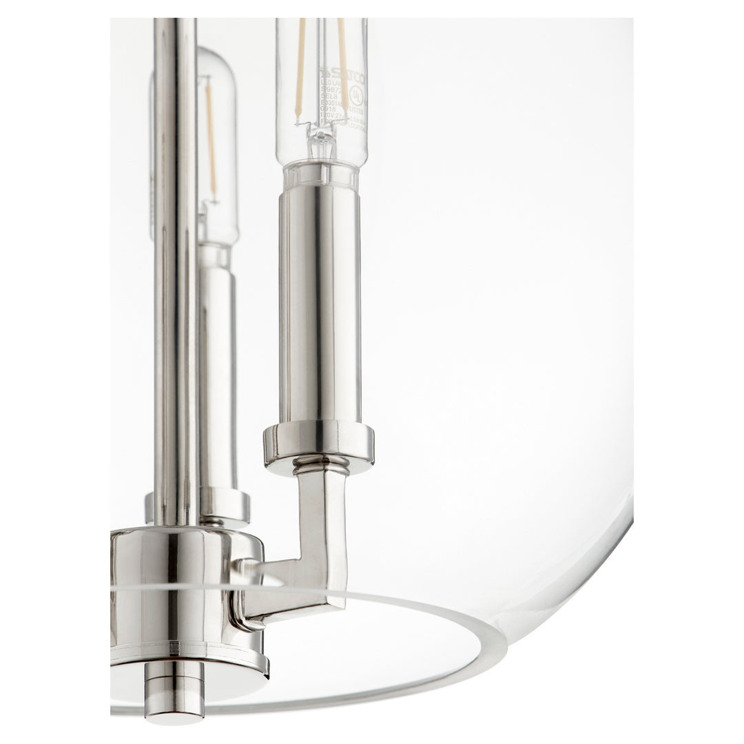 Quorum 873 Globe Pendants 873-3-62 Pendant Light - Polished Nickel