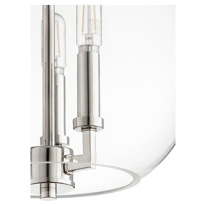 Quorum 873 Globe Pendants 873-3-62 Pendant Light - Polished Nickel