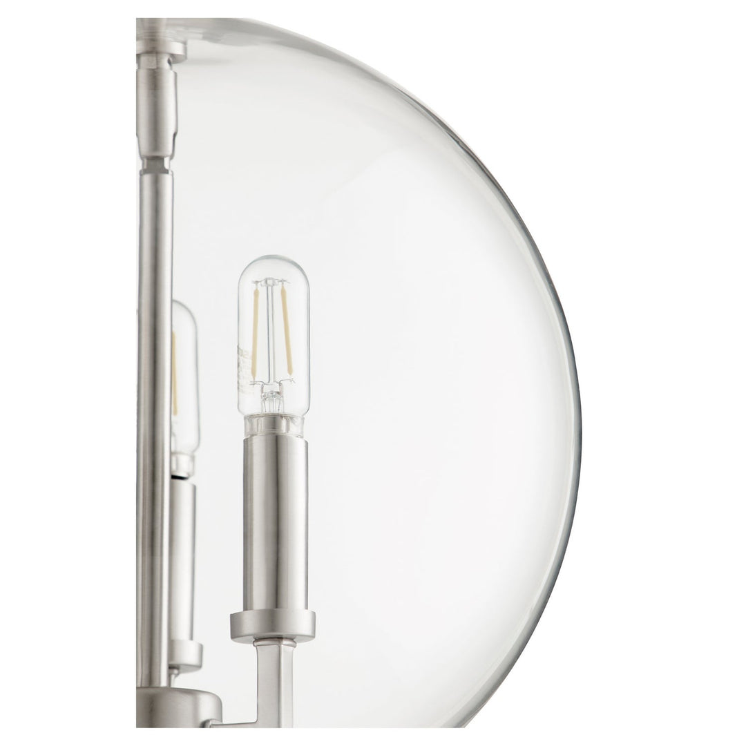 Quorum 873 Globe Pendants 873-3-65 Pendant Light - Satin Nickel