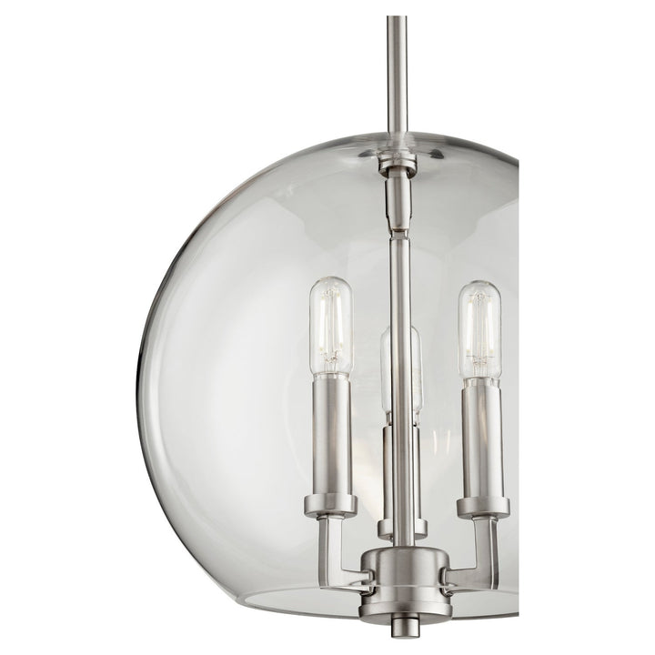 Quorum 873 Globe Pendants 873-3-65 Pendant Light - Satin Nickel