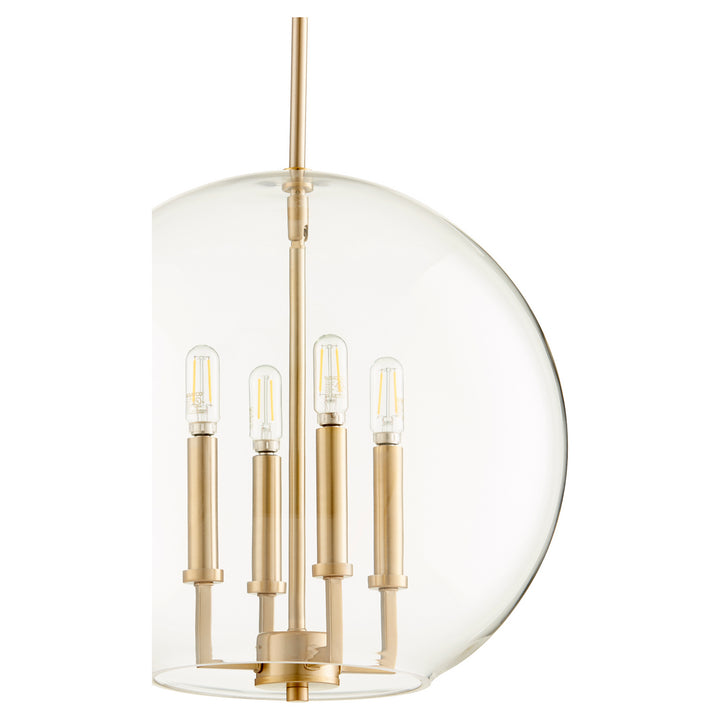 Quorum 873 Globe Pendants 873-4-80 Pendant Light - Aged Brass
