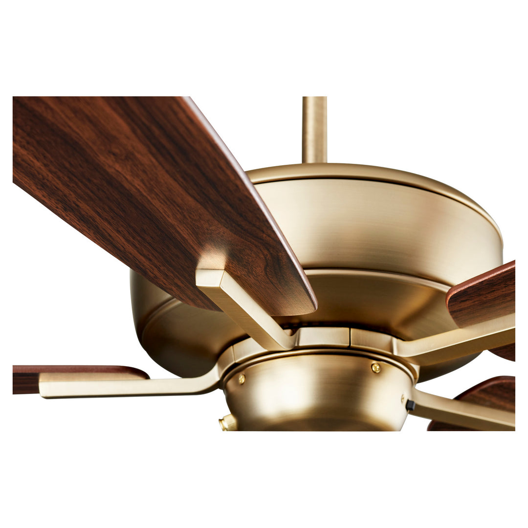 Quorum Breeze 60" 7060-80 Ceiling Fan 60 in. - Aged Brass, Dark Oak/Walnut