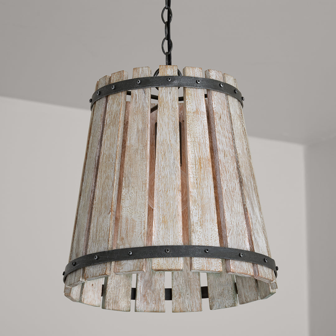 Capital Remi 340411WN Pendant Light - Brushed White Wash and Nordic Iron