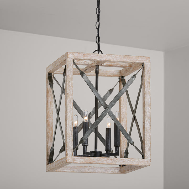 Capital Remi 340441WN Pendant Light - Brushed White Wash and Nordic Iron