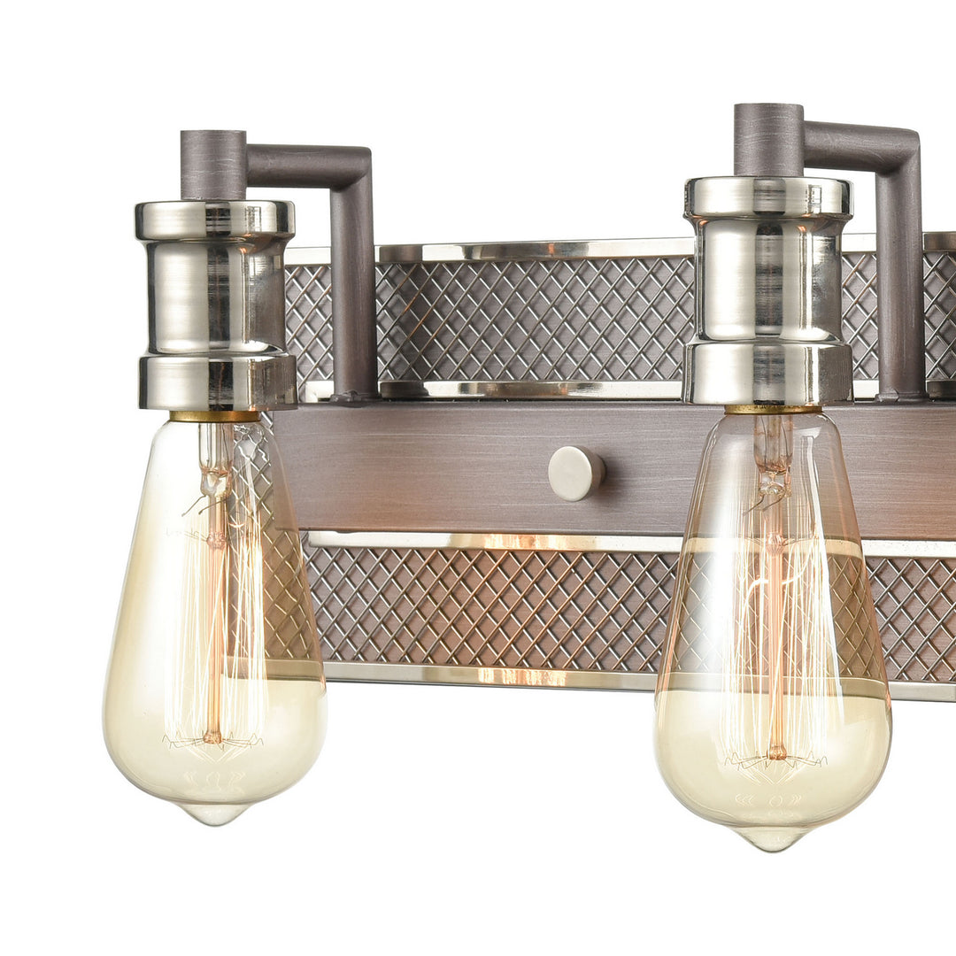 Elk Gridiron 15493/3 Bath Vanity Light 21 in. wide - Weathered Zinc