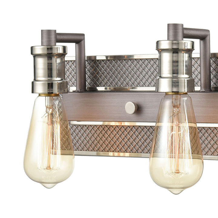 Elk Gridiron 15493/3 Bath Vanity Light 21 in. wide - Weathered Zinc