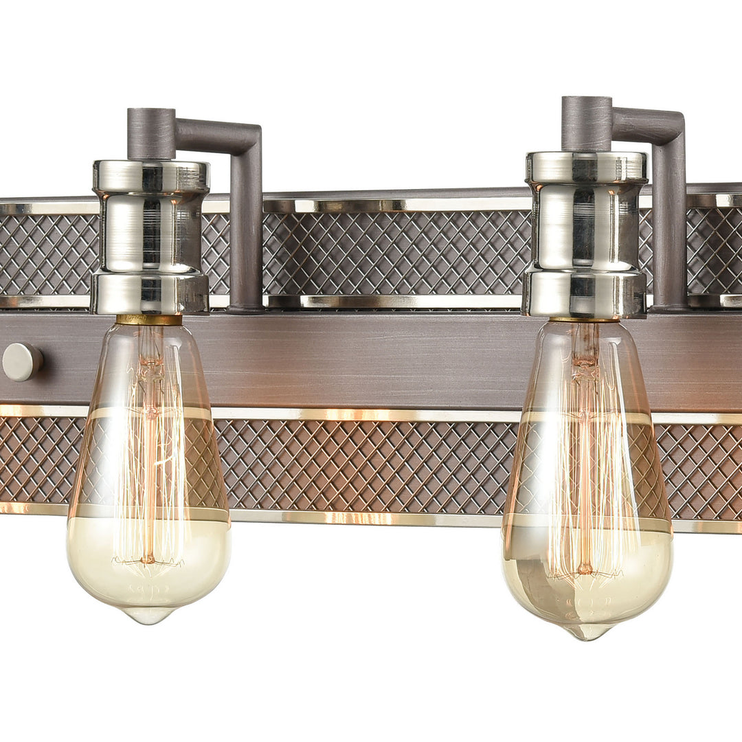 Elk Gridiron 15494/4 Bath Vanity Light 29 in. wide - Weathered Zinc
