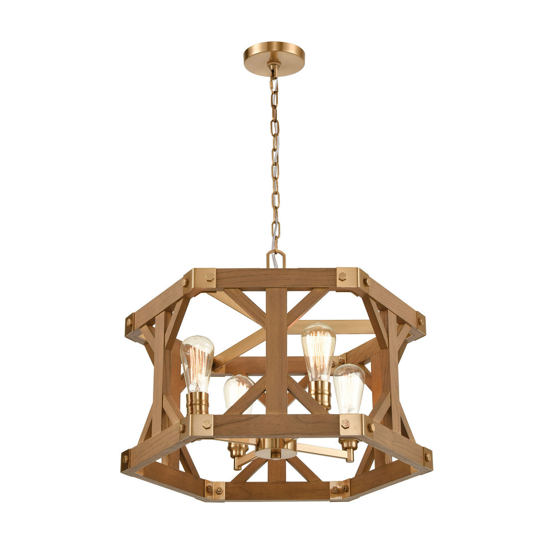 Elk Structure 33323/4 Pendant Light - Medium Oak