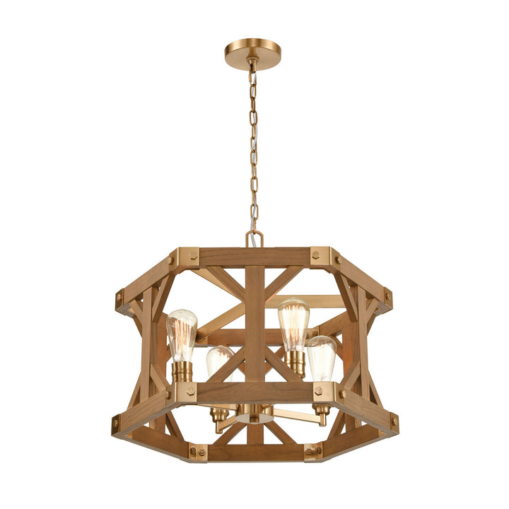 Elk Structure 33323/4 Pendant Light - Medium Oak