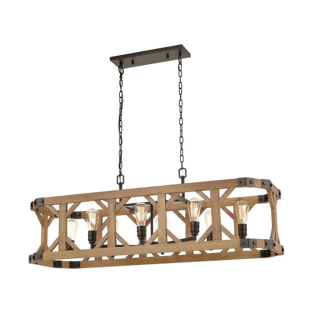 Elk Structure 33324/8 Pendant Light - Medium Oak