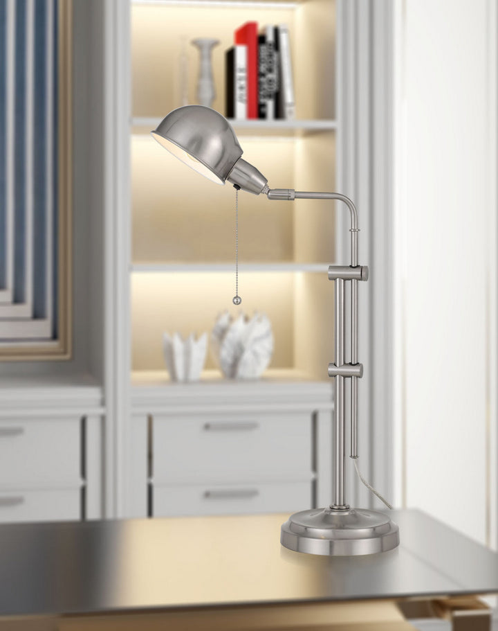 Cal Lighting BO-2441DK-BS Pharmacy One Light Desk Lamp Lamp Pewter, Nickel, Silver