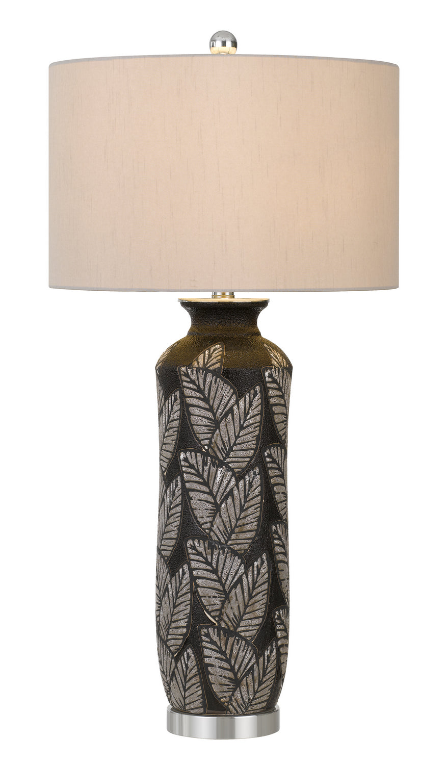 Cal Lighting BO-2913TB Shiloh One Light Table Lamp Lamp Pewter, Nickel, Silver