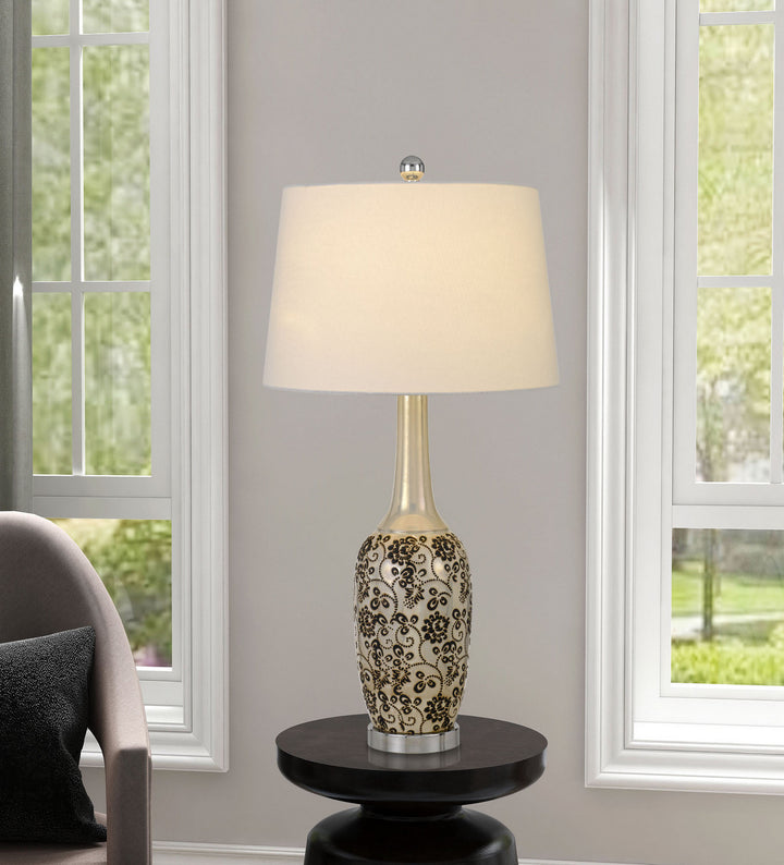 Cal Lighting BO-2914TB-2 Paxton Two Light Table Lamp Lamp Pewter, Nickel, Silver