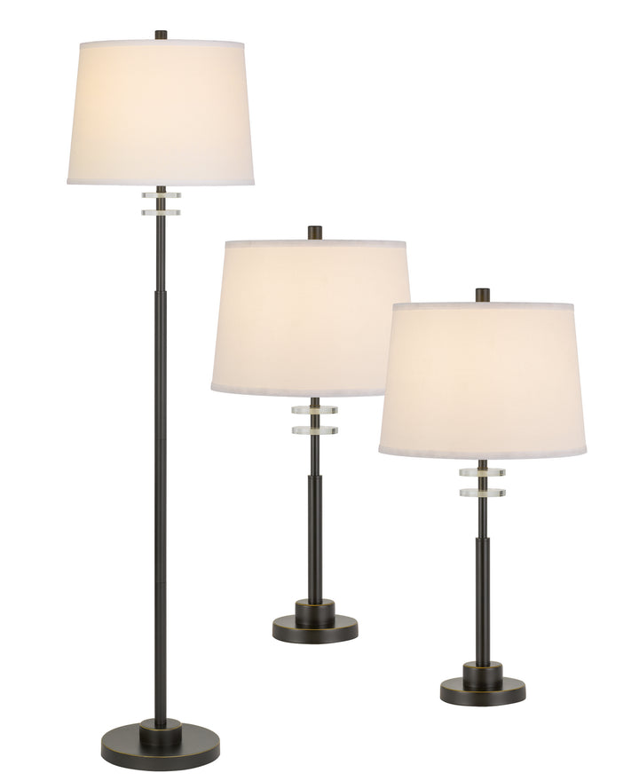 Cal Lighting BO-2941-3 3 Pc Package Table And Floor Lamp Lamp Bronze / Dark