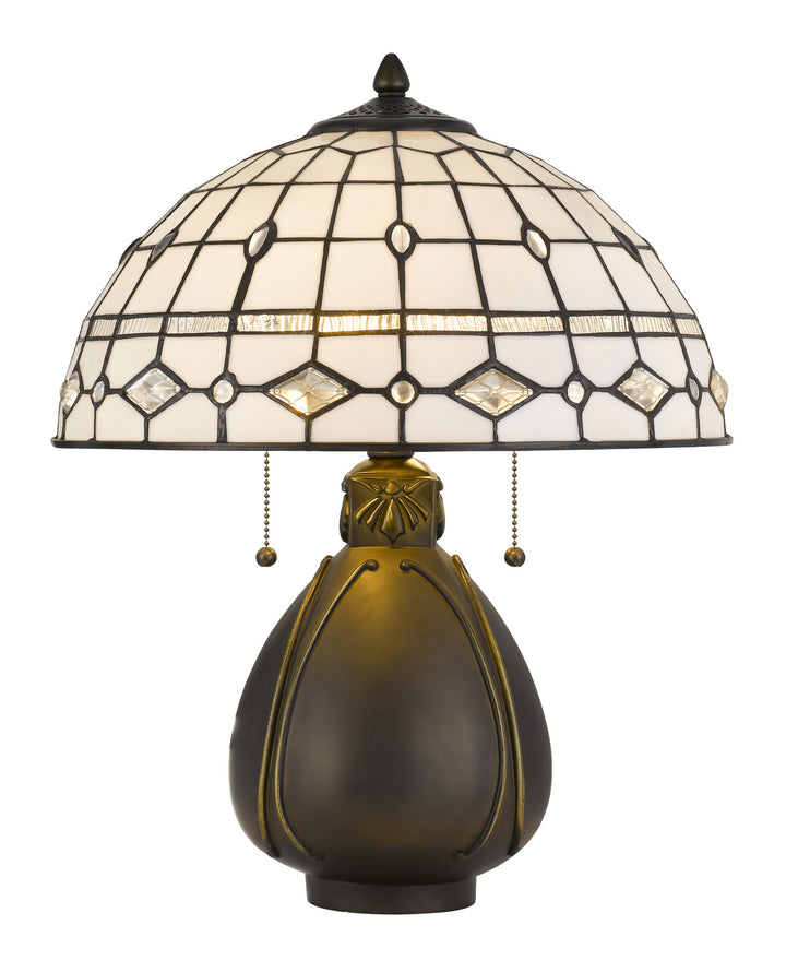 Cal Lighting BO-2942TB Tiffany Two Light Table Lamp Lamp Bronze / Dark