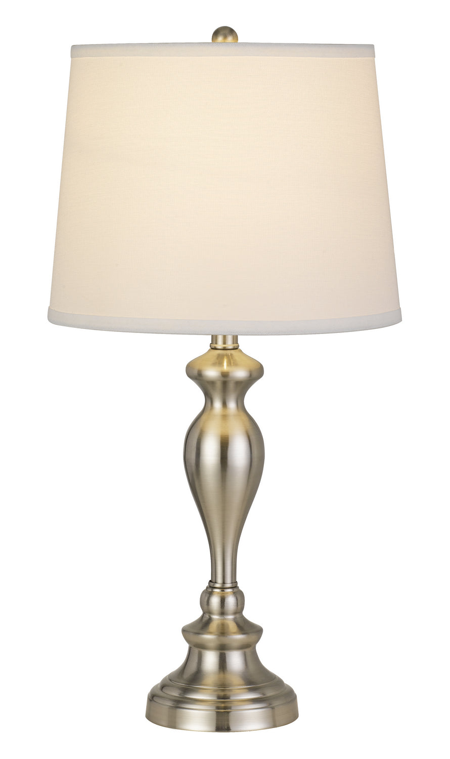 Cal Lighting BO-2946TB-2 Forssa Two Light Table Lamp Lamp Pewter, Nickel, Silver