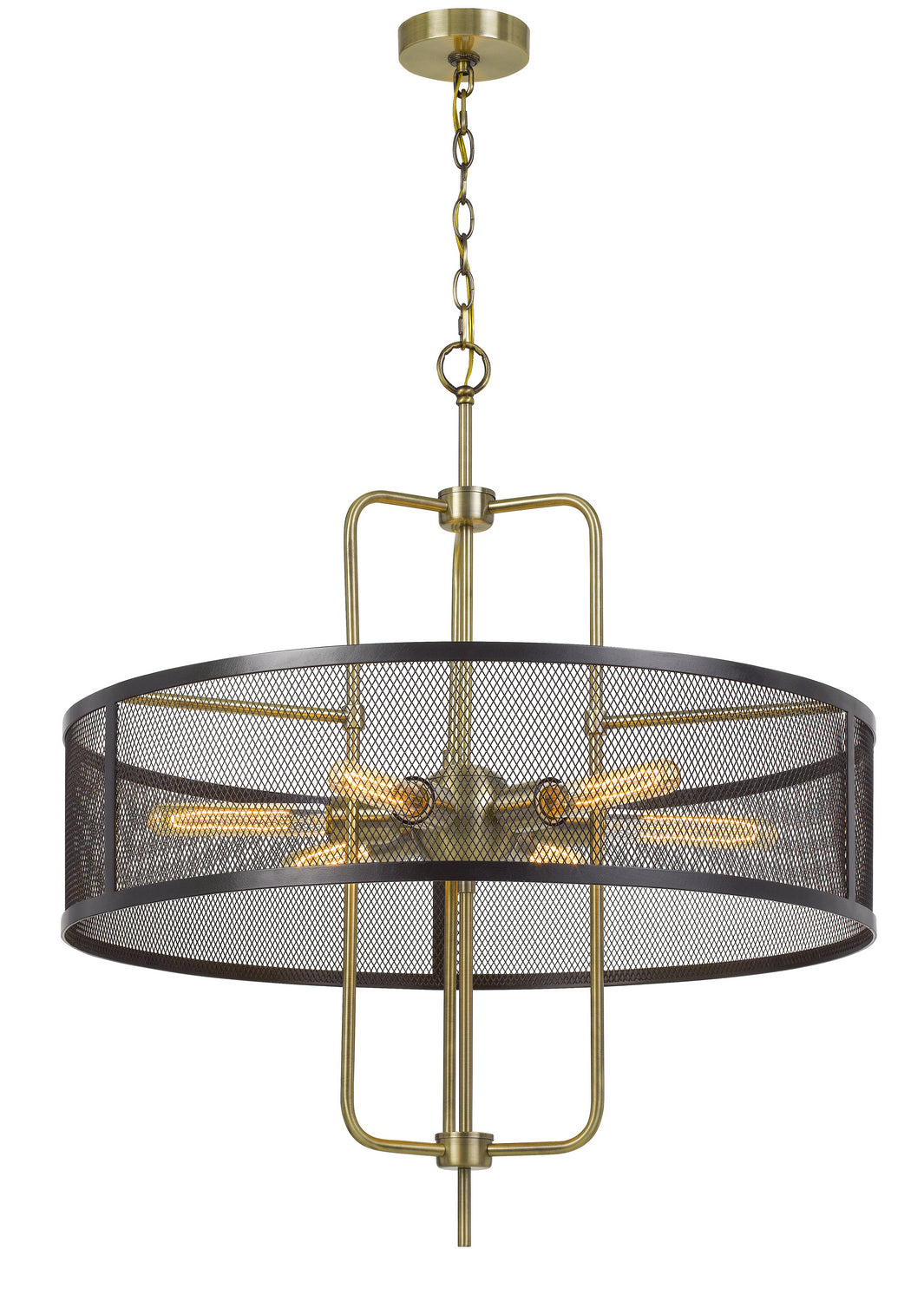 Cal Leiden FX-3727-6 Chandelier Light - Antique Brass/Black