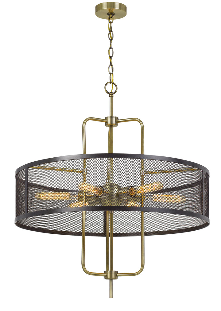 Cal Leiden FX-3727-6 Chandelier Light - Antique Brass/Black