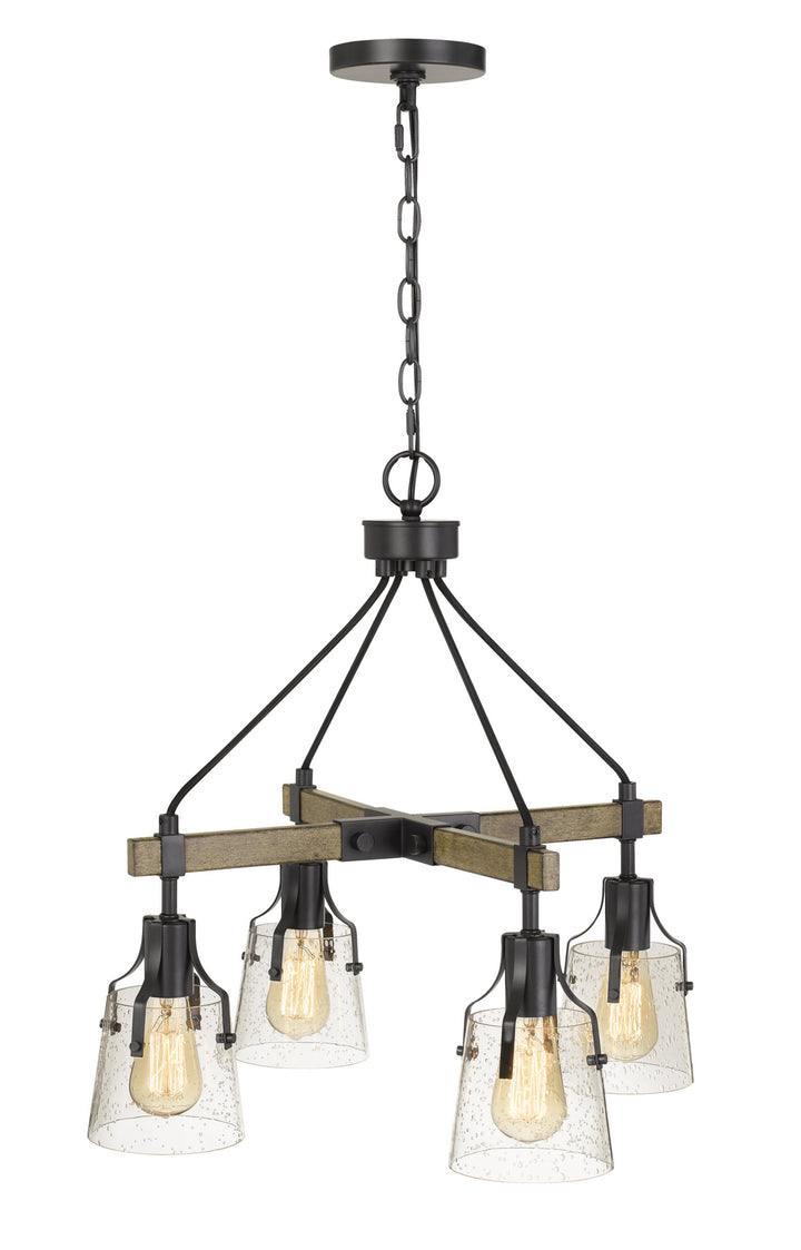 Cal Aosta FX-3735-4 Chandelier Light - Wood/Iron