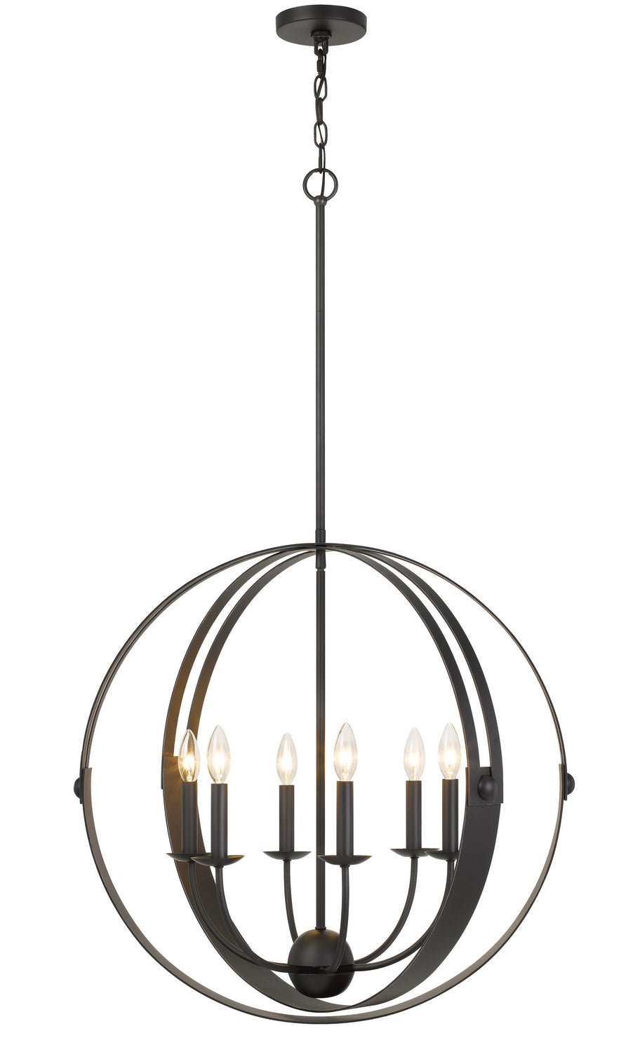 Cal Valais FX-3737-6 Chandelier Light - Matte Black