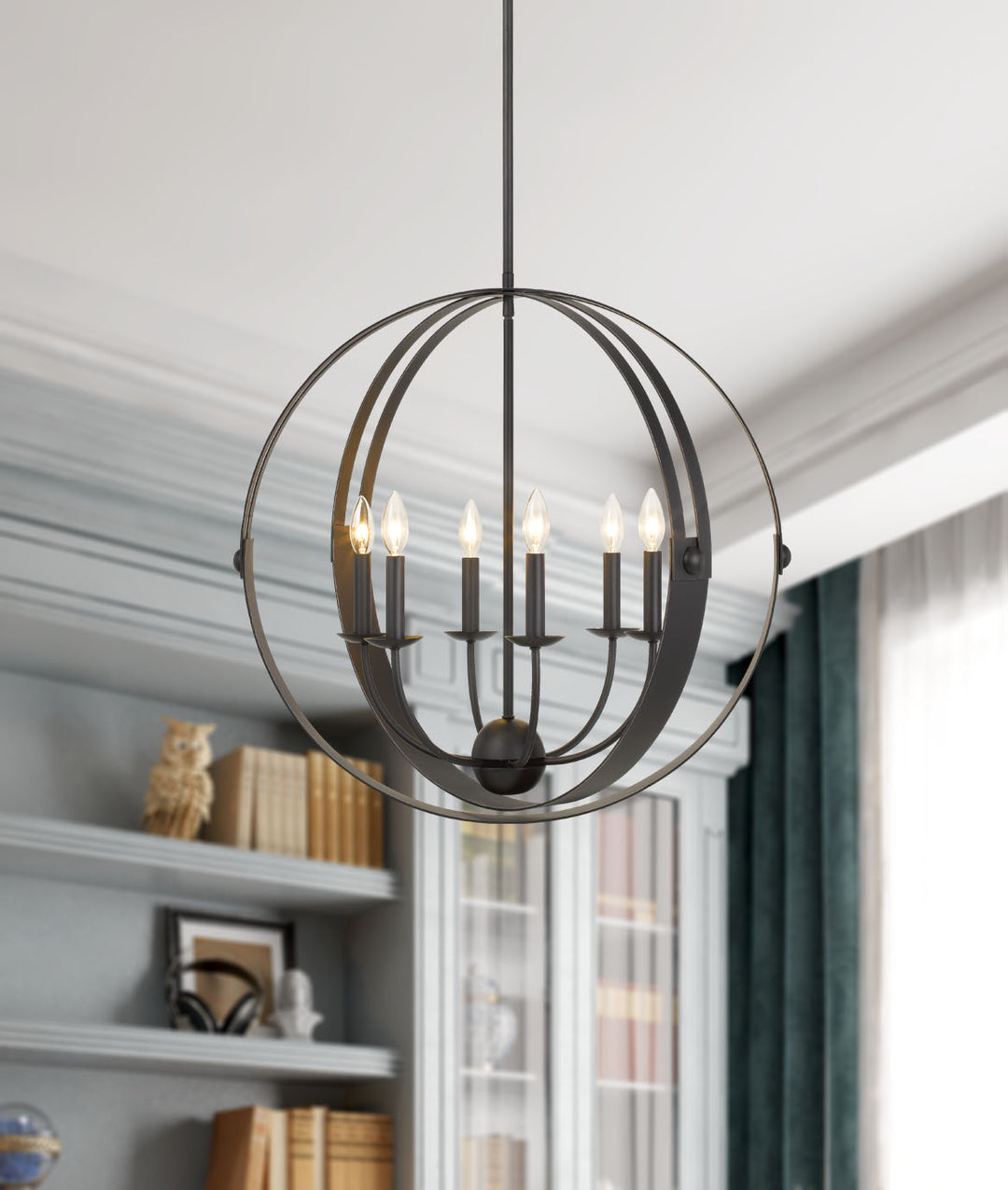 Cal Valais FX-3737-6 Chandelier Light - Matte Black