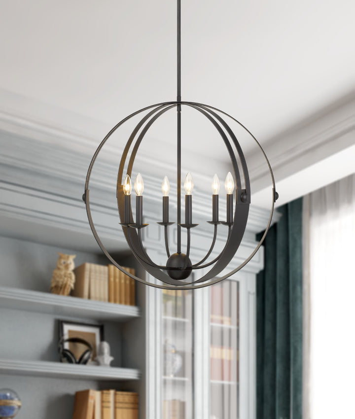 Cal Valais FX-3737-6 Chandelier Light - Matte Black