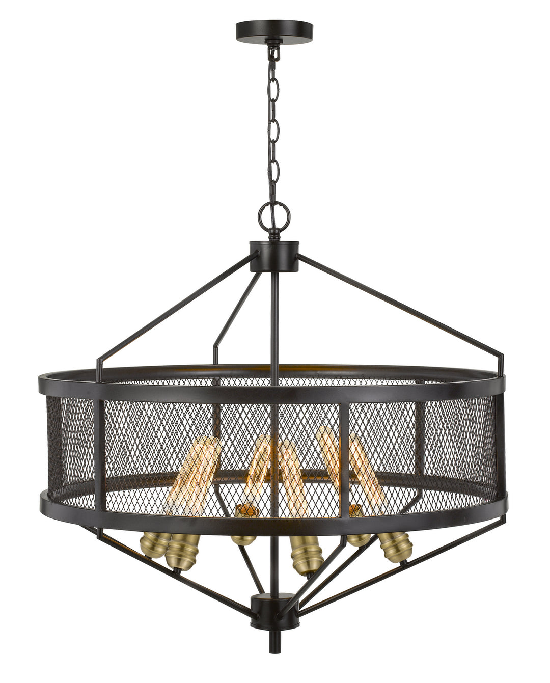 Cal Halle FX-3743-6 Chandelier Light - Black/Antique Brass