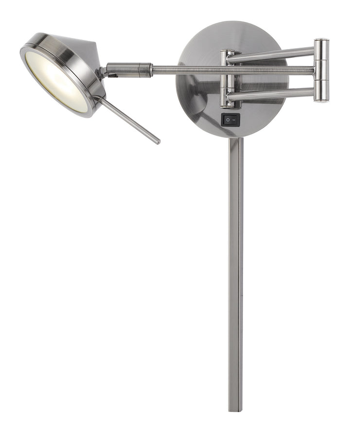 Cal Lighting WL-2926-GM Zug Led Swing Arm Wall Lamp Lamp Pewter, Nickel, Silver