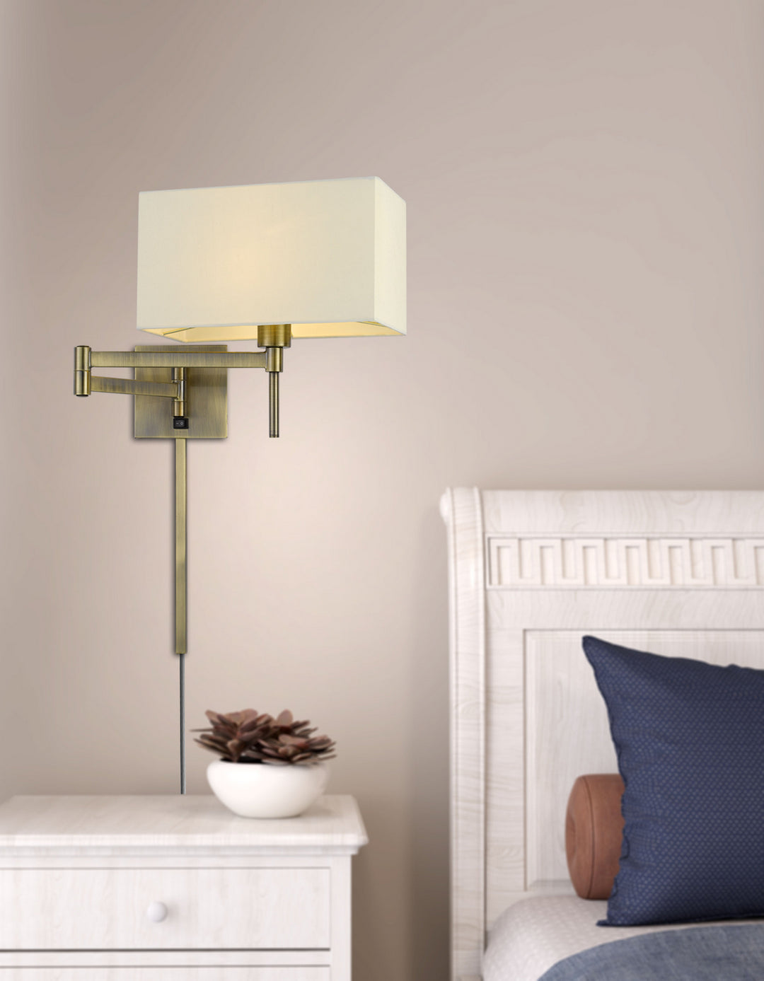 Cal Lighting WL-2930-AB Robson One Light Swing Arm Wall Lamp Lamp Brass - Antique