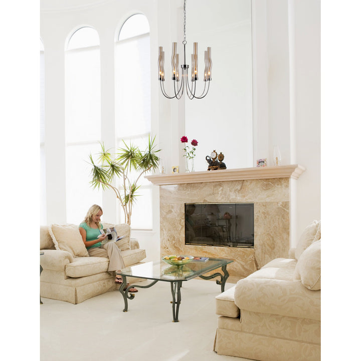 CWI Meduse 1203p21-8-613 Chandelier Light - Polished Nickel