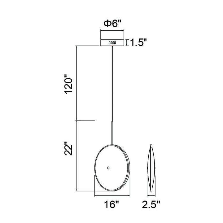 CWI Ovni 1204p16-1-625 Pendant Light - Brass