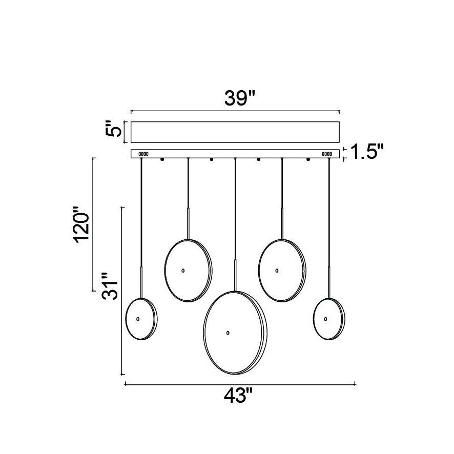 CWI Ovni 1204p43-5-625 Pendant Light - Brass