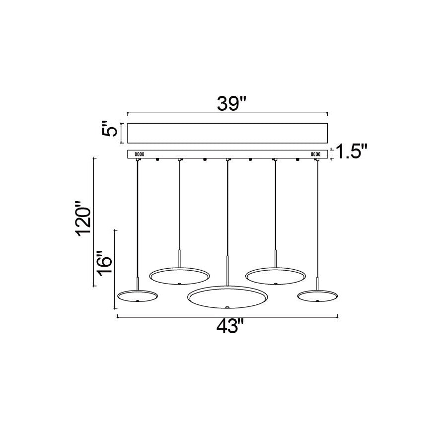 CWI Ovni 1204p43-5-625-a Pendant Light - Brass