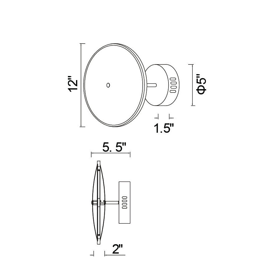 CWI Ovni 1204w12-1-625 Wall Sconce Light - Brass