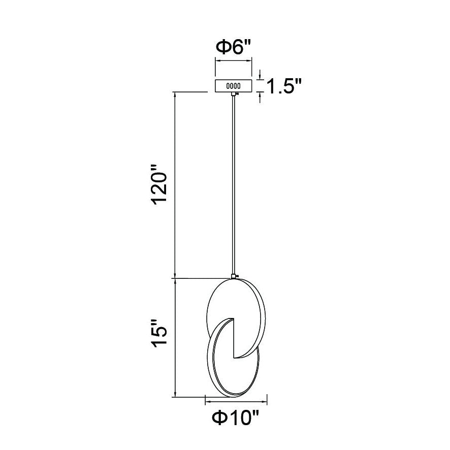 CWI Tranche 1206p10-1-629 Pendant Light - Brushed Brass