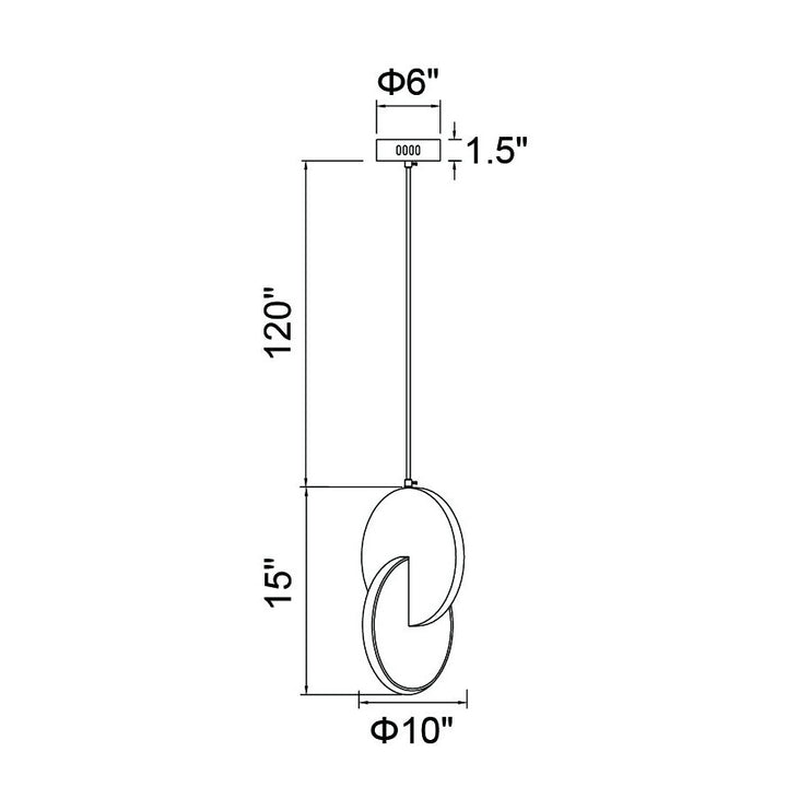 CWI Tranche 1206p10-1-629 Pendant Light - Brushed Brass