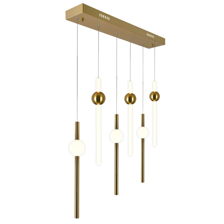 CWI Baton 1208p32-6-625-rc Pendant Light - Brass