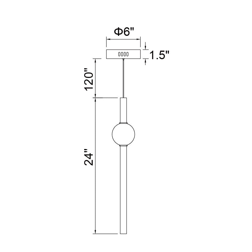 CWI Baton 1208p6-1-625-a Pendant Light - Brass