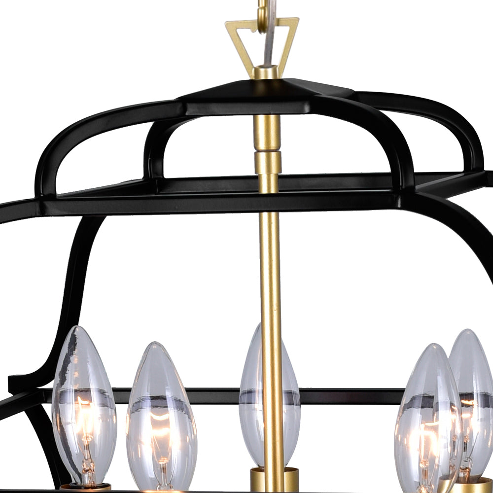 CWI Tudor 1223p16-5-602 Pendant Light - Satin Gold & Black
