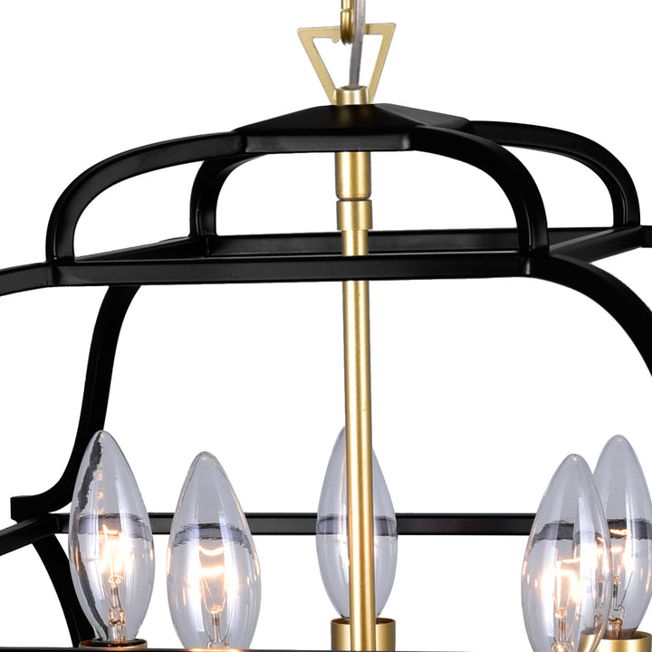 CWI Tudor 1223p16-5-602 Pendant Light - Satin Gold & Black